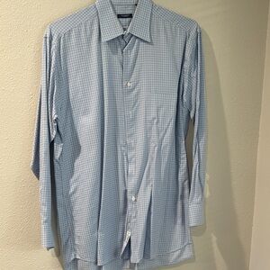 Burberry Light Blue Checkered Dress Shirt